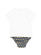 Set t-shirt e culotte per neonato MC2 Saint Barth Kids multicolore con stampa grafica papere SAMY001 03568L MC2 ST. BARTH KIDS 