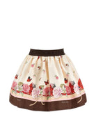 Gonna per bambina Monnalisa Kids beige con stampa fiori all-over 11H701 8620 0684 MONNALISA KIDS 