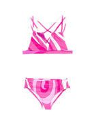 Bikini per bambina Emilio Pucci Junior rosa con stampa grafica PYCA19 Z3747 570BC EMILIO PUCCI KIDS 