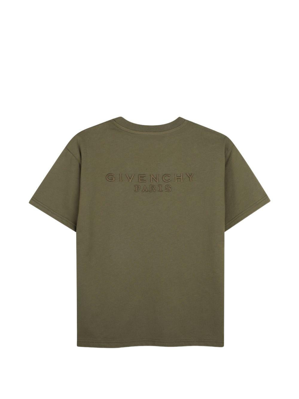 T-shirt per bambino Givenchy Kids verde con logo sul davanti H31344 653 GIVENCHY KIDS 