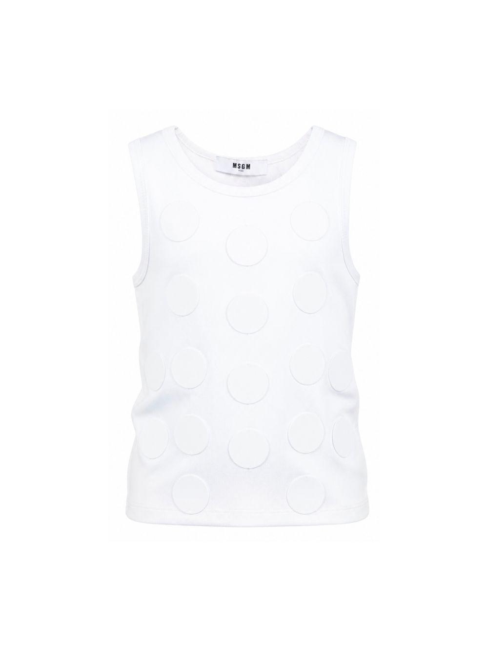 Canotta per bambina MSGM Kids bianca con applicazioni S6MSJGTA100 001 MSGM KIDS 