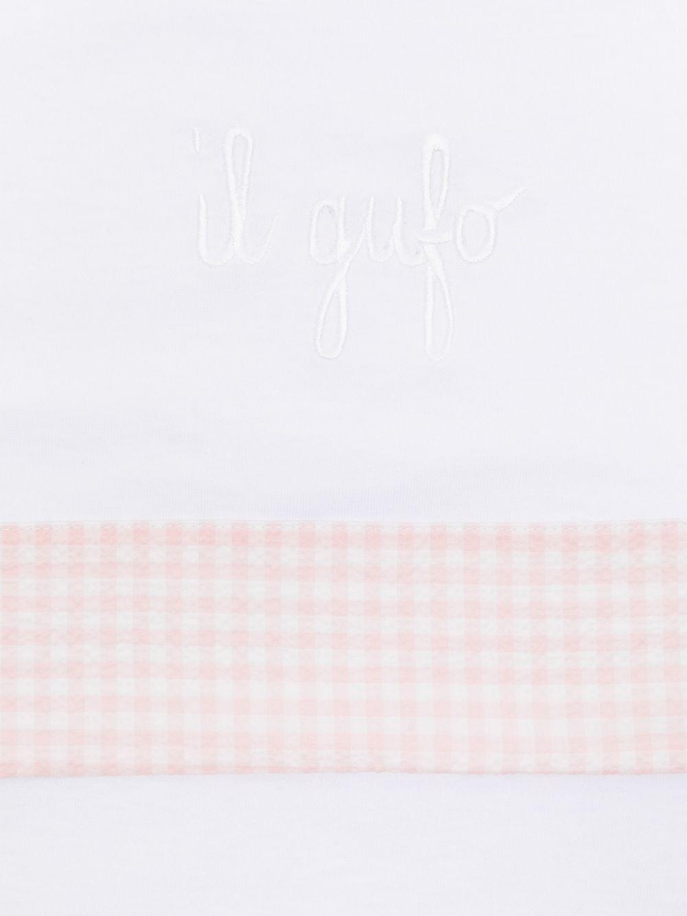 Coperta per neonata Il Gufo bianco con bordo a quadri P25OG060MF001 0132 IL GUFO KIDS 