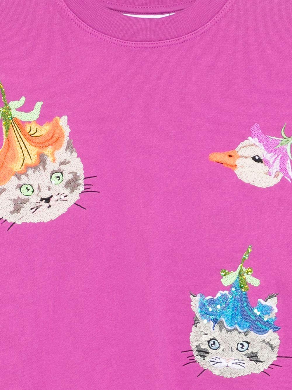 Felpa per bambina Molo fucsia con stampa grafica animali 2S26J207 5678 MOLO KIDS 