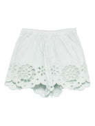 Shorts per bambina Zimmermann Kids verde con applicazioni floreali 5877AR S261 ZIMMERMANN KIDS 
