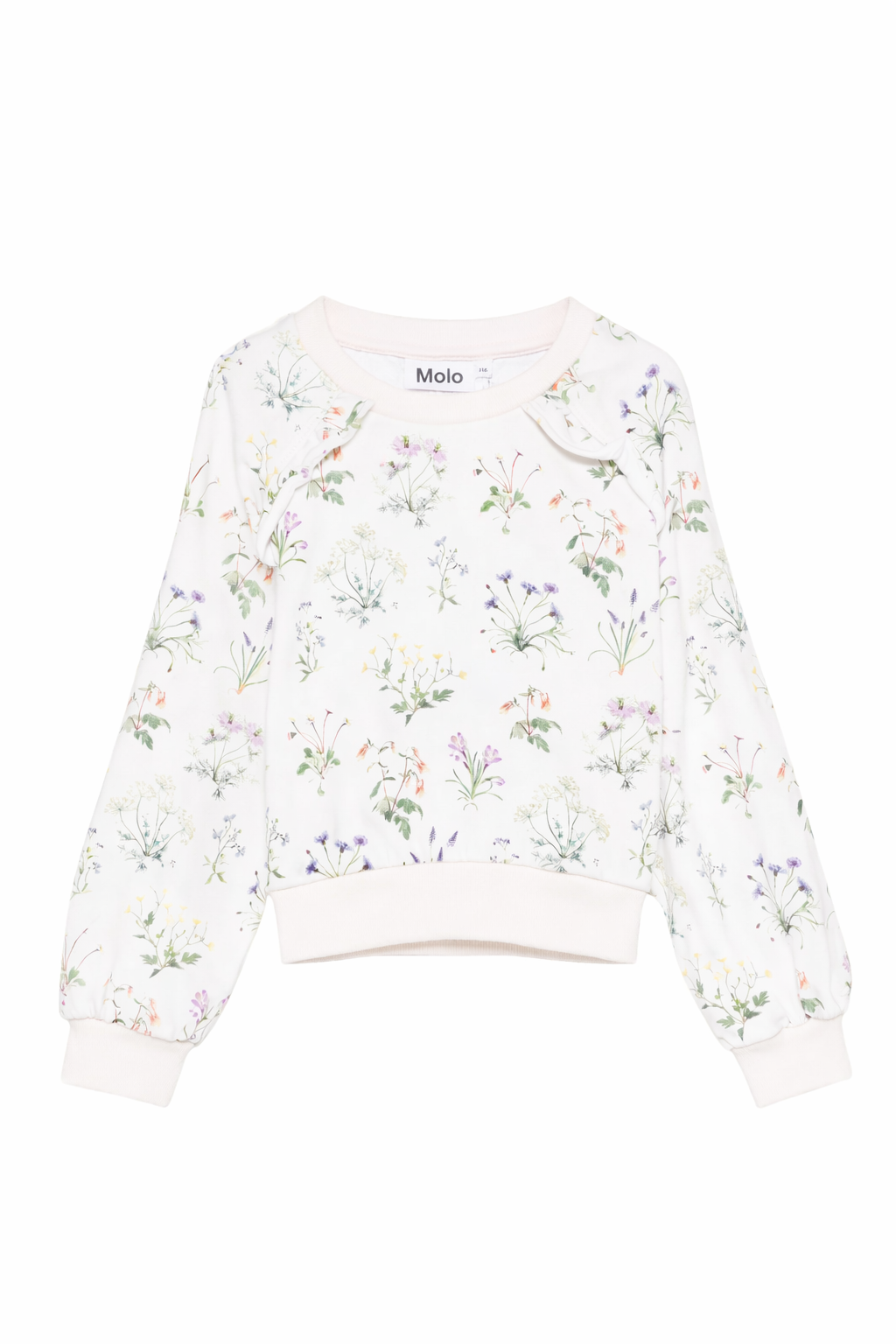 Felpa per bambina Molo bianca con stampa fiori all-over 2S26J211 9541 MOLO 