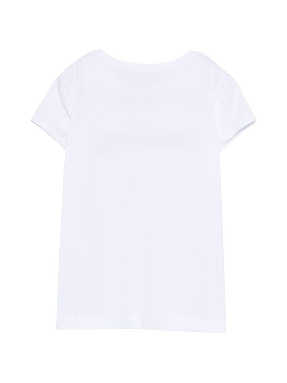 T-shirt per bambina Ermanno Scervino Junior bianca con logo sul davanti Z1G608 7201 9958 ERMANNO SCERVINO KIDS 
