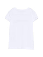 T-shirt per bambina Ermanno Scervino Junior bianca con logo sul davanti Z1G608 7201 9958 ERMANNO SCERVINO KIDS 