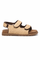Sandali per bambini Golden Goose Kids beige con cinturino in rafia F00965F007669 15400 GOLDEN GOOSE KIDS 