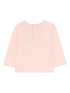 T-shirt per neonata Chloé Kids rosa a maniche lunghe con logo C20700 46J CHLOE' KIDS 