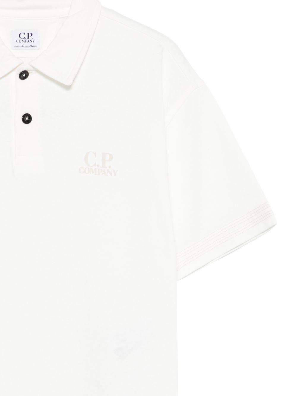T-shirt per bambino C.P. Company Kids bianca con colletto stile polo CUM00XLAC04 10135 C.P.COMPANY KIDS 