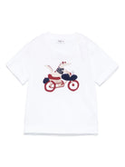 T-shirt con stampa per neonato Il Gufo bianco con girocollo P25TS480MF001 149 IL GUFO KIDS 