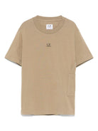 T-shirt con logo per bambino C.P. Company Kids beige con orlo dritto CUM00ILAA17 20262 C.P.COMPANY KIDS 