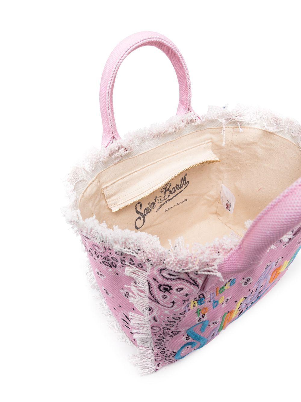 Borsa Colette MC2 Saint Barth rosa con logo arcobaleno ricamato COL0001 02567L MC2 ST. BARTH KIDS 