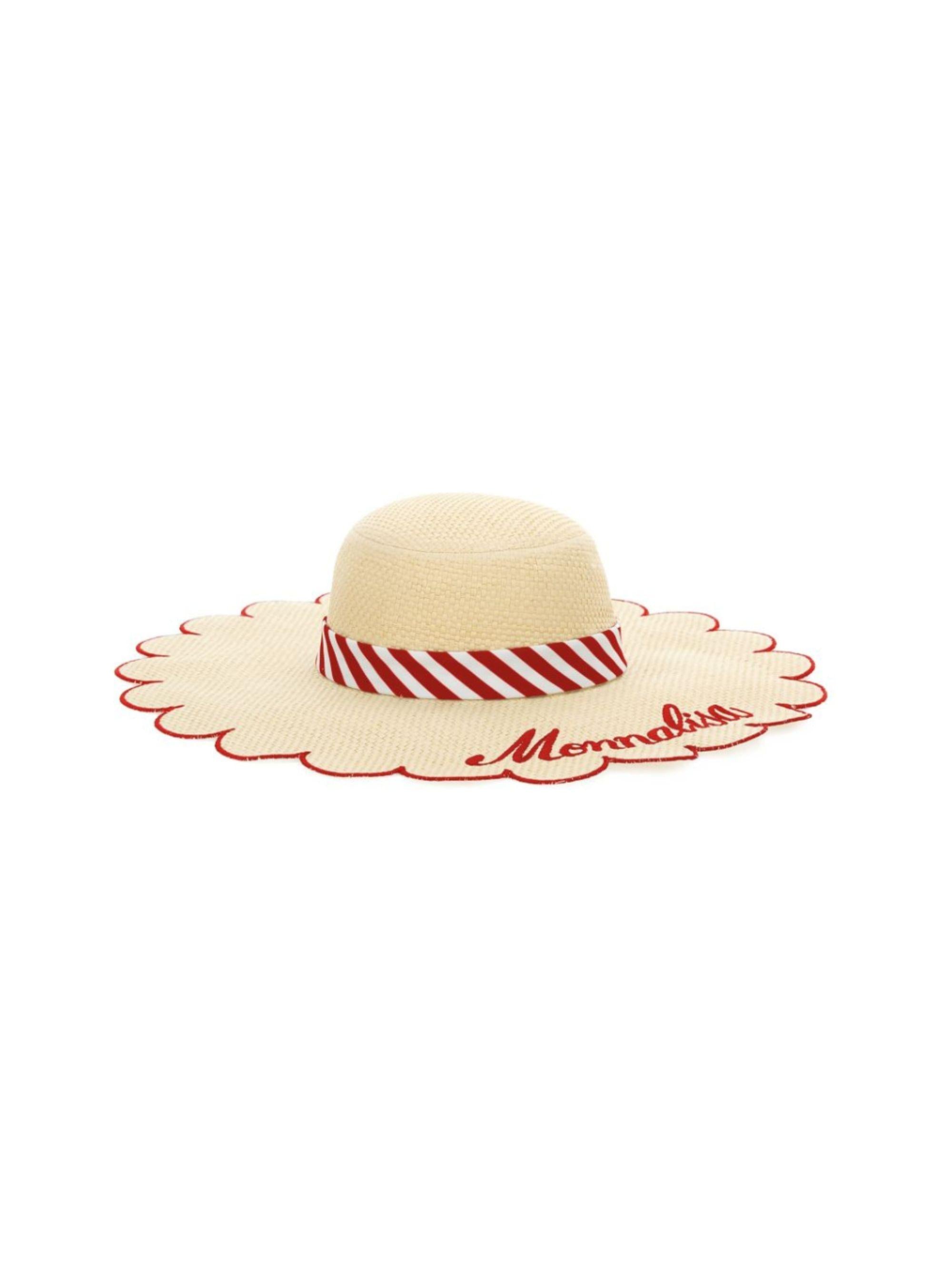 Cappello estivo per bambina Monnalisa beige a righe 19G016 7075 0344 MONNALISA KIDS 