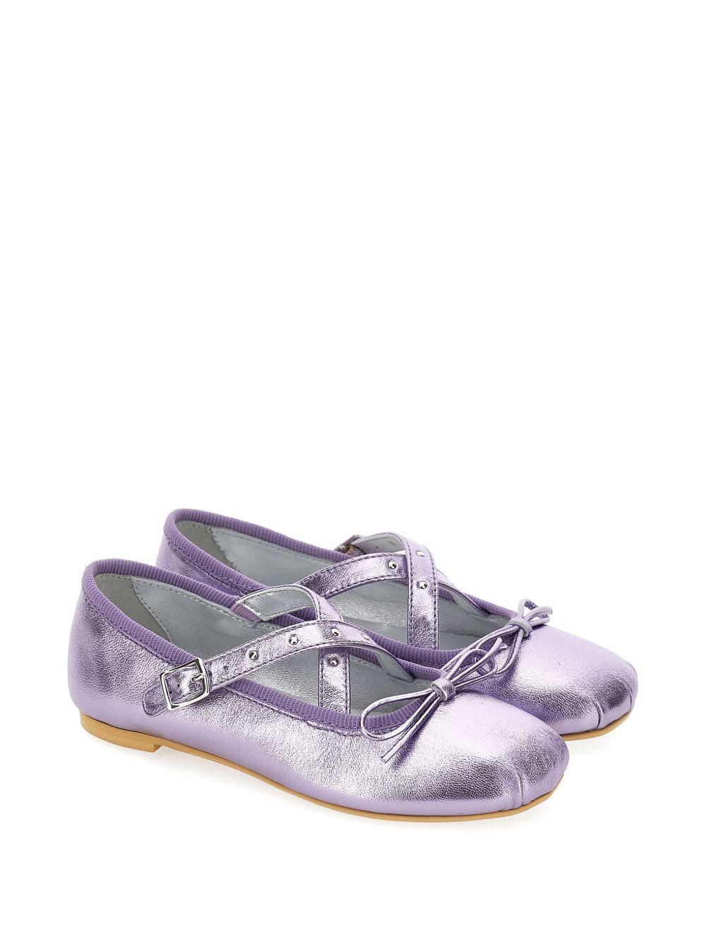 Ballerine per bambina Monnalisa Kids viola con dettaglio fiocco 87H003 8785 0063 MONNALISA KIDS 