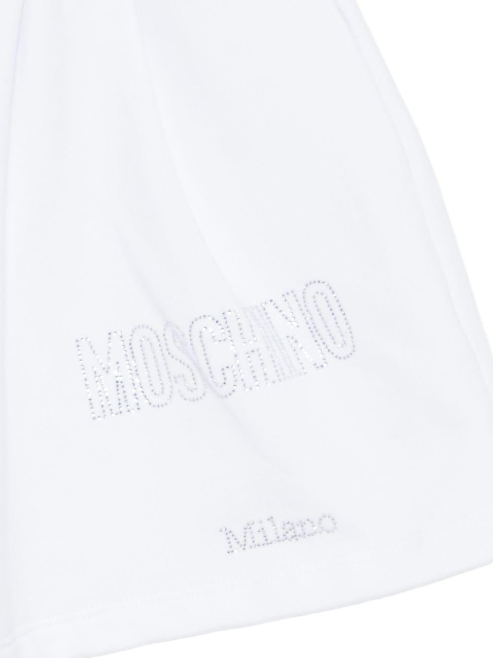 Shorts per bambina Moschino Kids bianchi con coulisse HDQ020LDA25 10101 MOSCHINO KIDS 