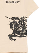 T-shirt per bambino Burberry Kids beige con stampa Equestrian Knight sul davanti 8117884 B9098 BURBERRY KIDS 