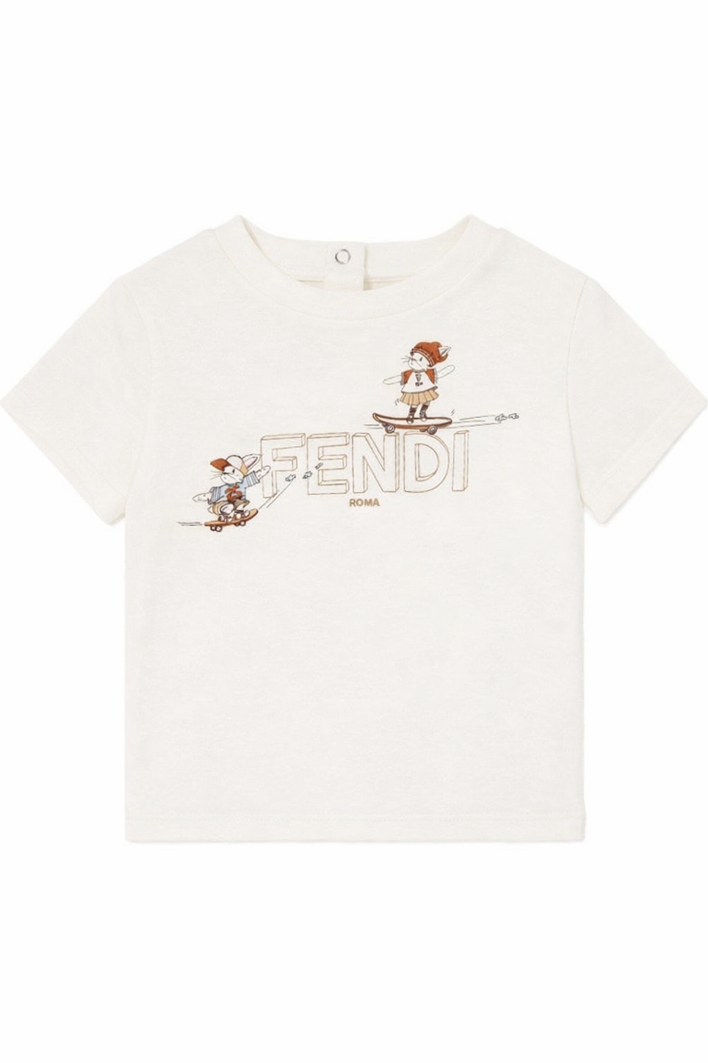T-shirt per neonati Fendi Kids bianco con stapma grafica sul davanti BUI101 7AJ F0TU9 FENDI KIDS 