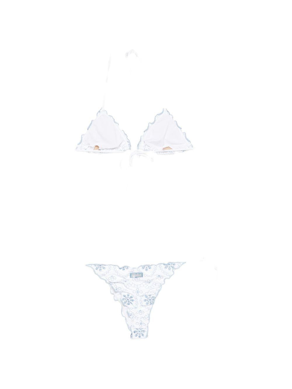Bikini da donna MC2 Saint Barth bianco con motivo in pizzo sangallo SAGI001 08668L MC2 ST. BARTH 