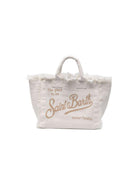 Borsa Vanity MC2 Saint Barth bianca con dettagli sfrangiati VANI022 09067L MC2 ST. BARTH KIDS 