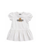 Abito per neonata Moschino Kids bianco a maniche corte MAV0C7LBA00 10101 MOSCHINO KIDS 