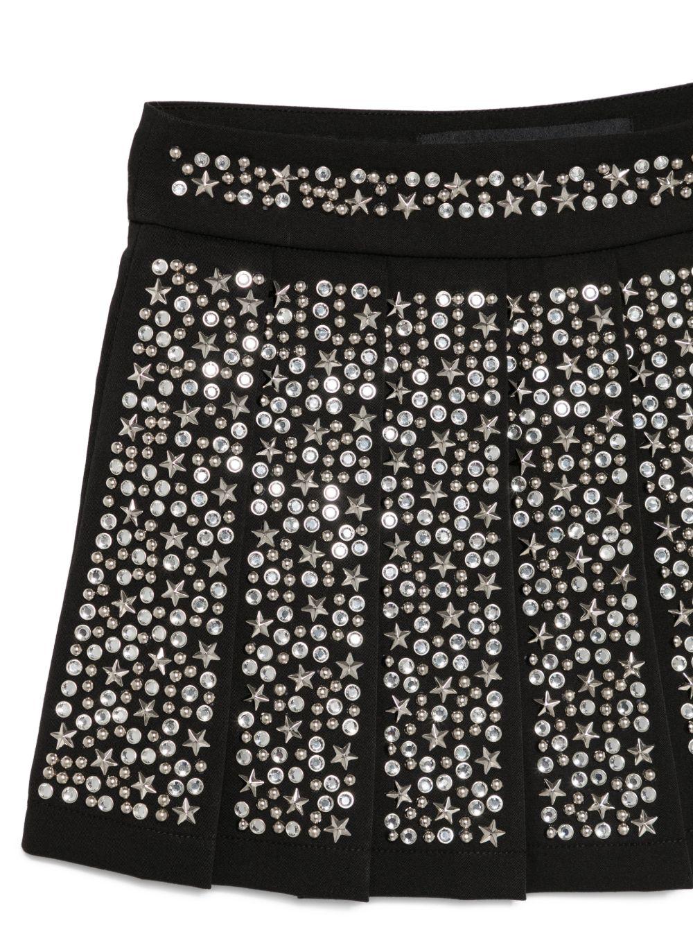 Gonna per bambina John Richmond Junior nero plissettata con decorazione RGP26115GO BLACK JOHN RICHMOND KIDS 