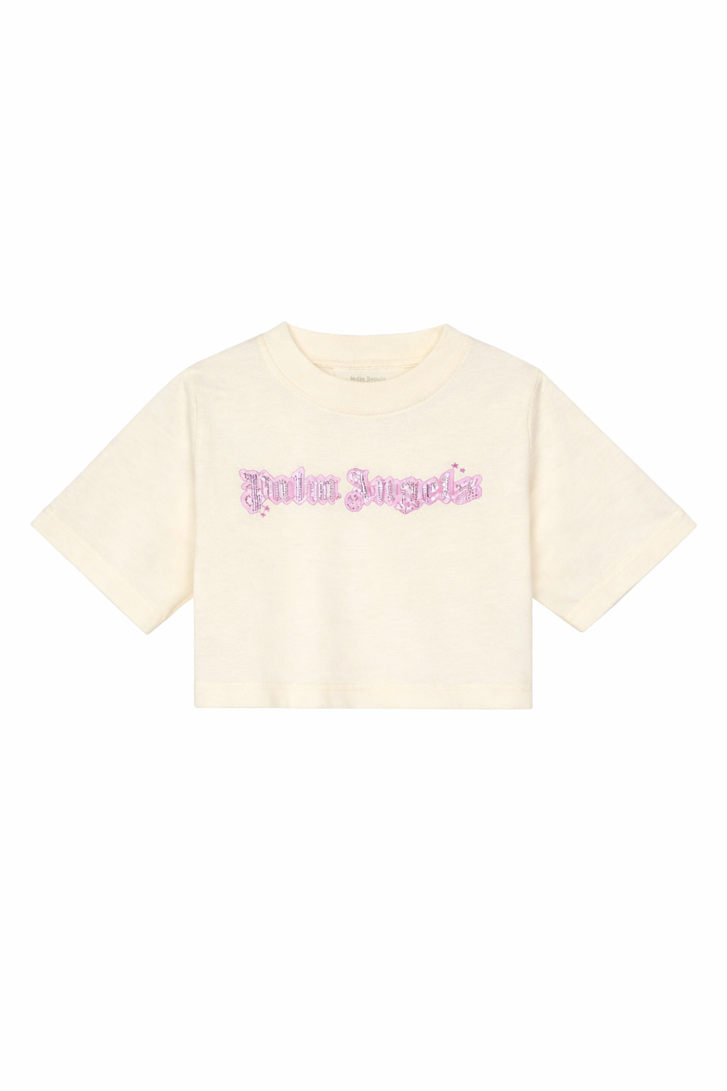 T-shirt per bambina Palm Angels Kids bianca con logo ricamato sul davanti PGAA004S26JER001 002 PALM ANGELS KIDS 