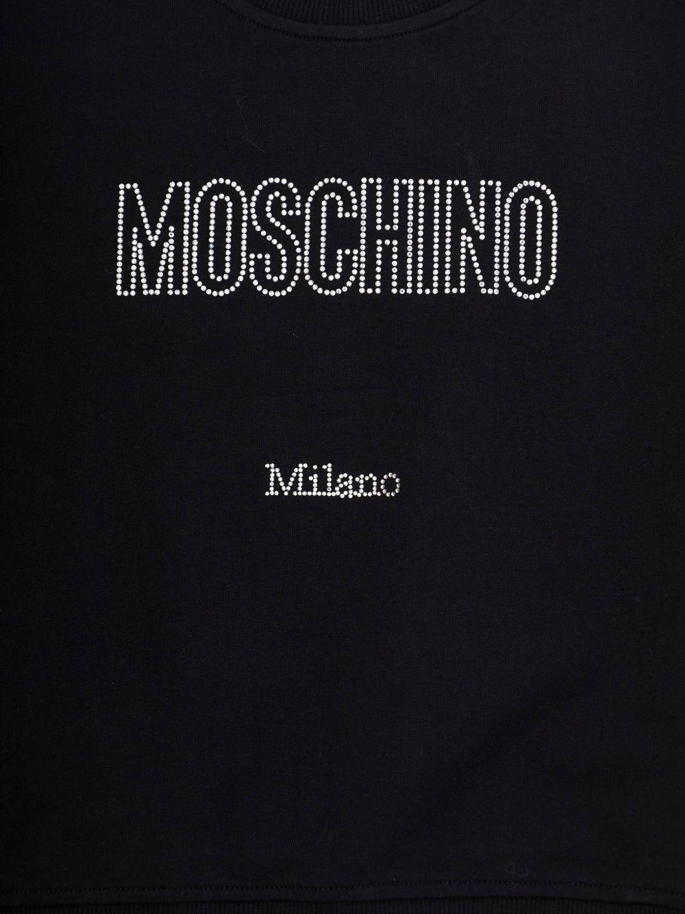 Felpa per bambina Moschino Kids nera con logo sul davanti HDF06PLDA25 60100 MOSCHINO KIDS 