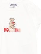 T-shirt per neonata Moschino Kids bianca con stampa Teddy Bear MDM03OLBA00 10063 MOSCHINO KIDS 