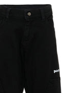 Pantaloni per bambino Palm Angels Kids neri con logo sul davanti PBCA01HS26FAB001 110 PALM ANGELS KIDS 