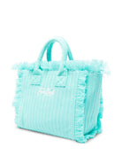 Borsa Colette MC2 Saint Barth azzurra con logo ricamato sul davanti COL0005 00526L MC2 ST. BARTH KIDS 