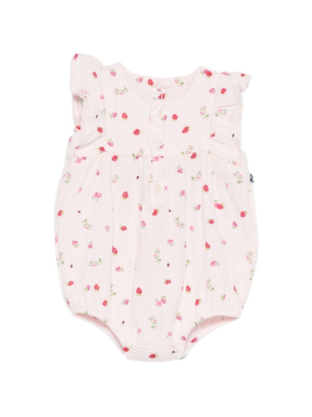 Tutina per neonata Petit Bateau rosa con stampa fiore all-over A0F15 01 PETIT BATEAU KIDS 