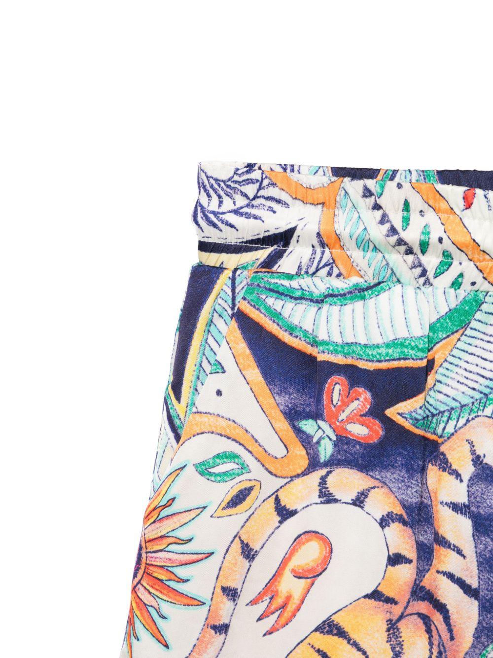 Shorts per bambino Just Cavalli Kids multicolore con stampa floreale indiana JBP26079BE INDIA D.MN ROBERTO CAVALLI KIDS 