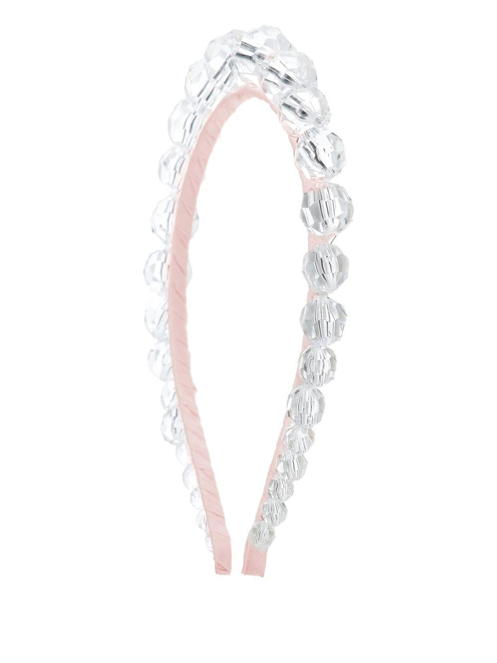 Cerchietto per capelli per bambina Monnalisa bianco con applicazione perline 77G000 7741 0091 MONNALISA 