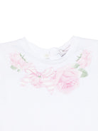 T-shirt con stampa per neonata Monnalisa bianco con apertura a goccia 39E601 5015 0099 MONNALISA 