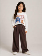 T-shirt per bambina Monnalisa Kids bianca con stampa grafica 11H613 8201 0001 MONNALISA KIDS 