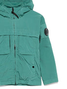 Giubbino per bambino C.P. Company verde con cappuccio CUS010L3C00 30326 C.P.COMPANY KIDS 