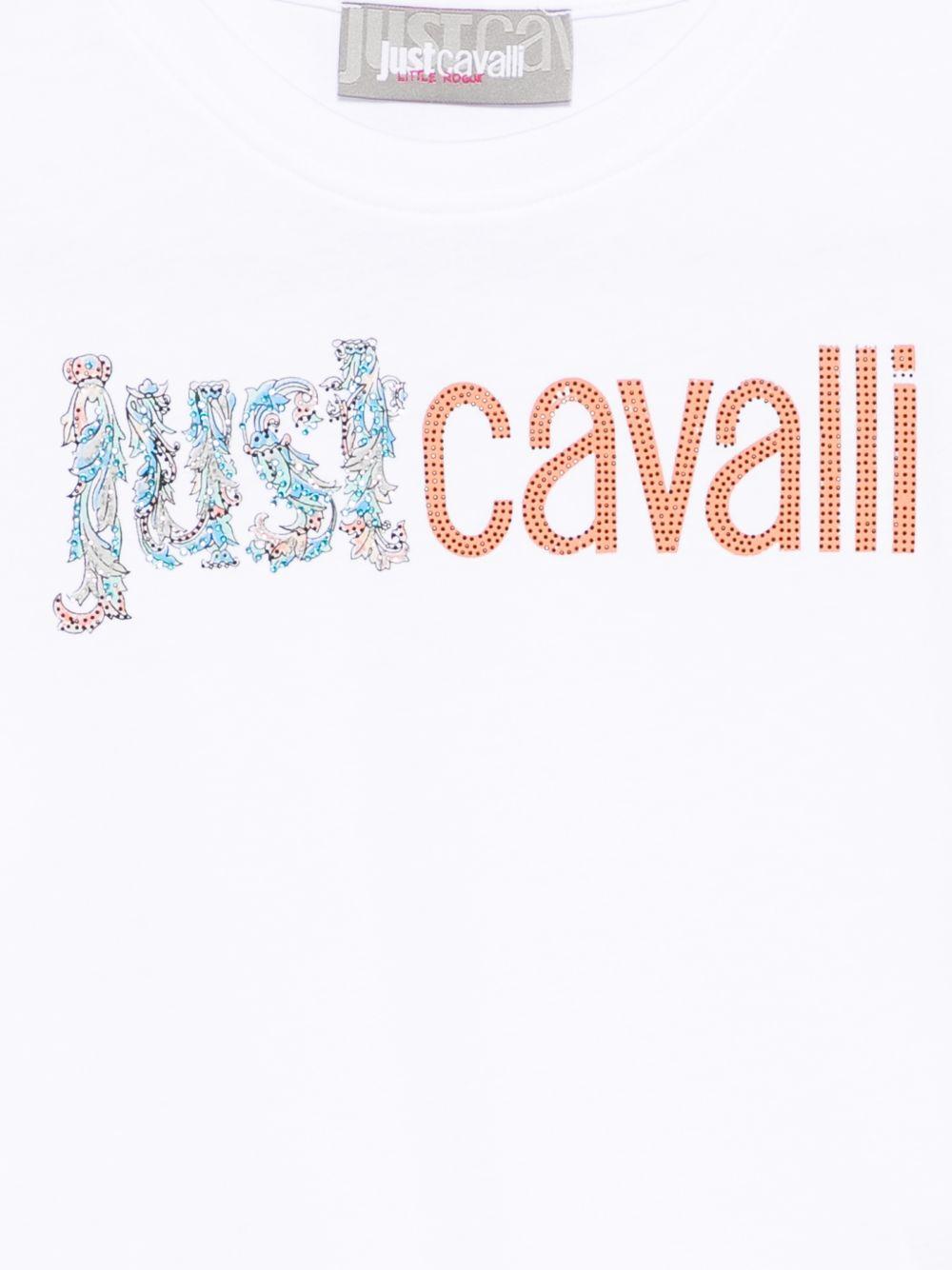 T-shirt per bambina Just Cavalli Kids bianca con stampa grafica JGP26067TS WHITE ROBERTO CAVALLI KIDS 