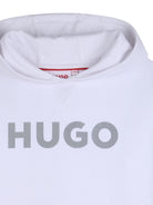 Felpa per bambino Hugo Kids bianca con logo sul davanti G01007 10P Hugo KIDS 