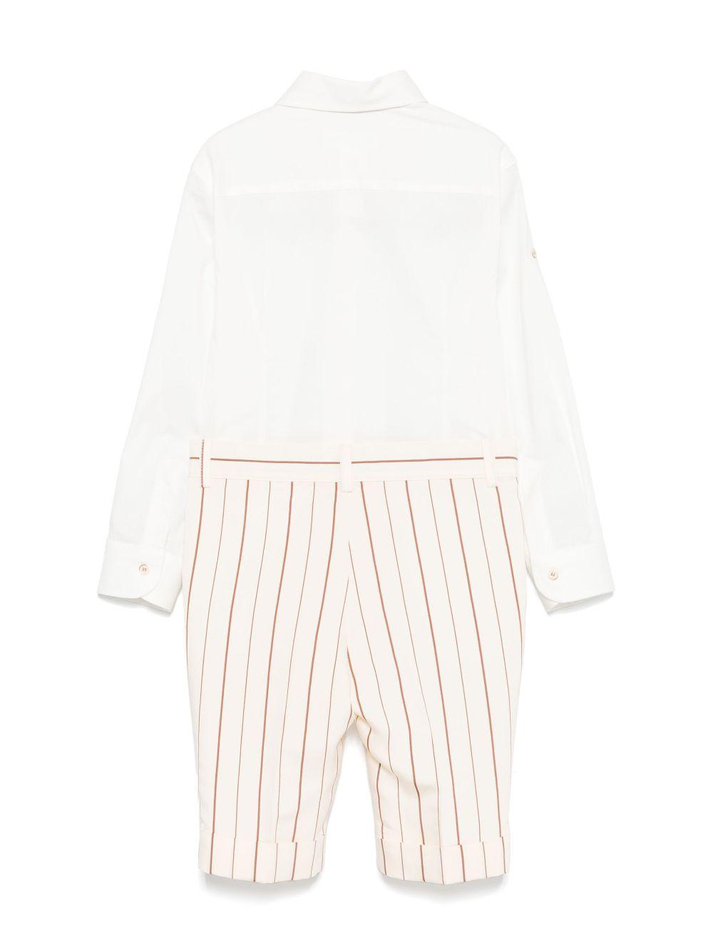 Set pantaloni e camicia per bambino Colorichiari bianco con pantaloni a righe MB308063 4776 28 COLORICHIARI KIDS 