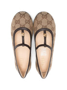 Ballerine per bambina Gucci Kids beige in tela con motivo GG 750609FACYJ 9754 GUCCI KIDS 