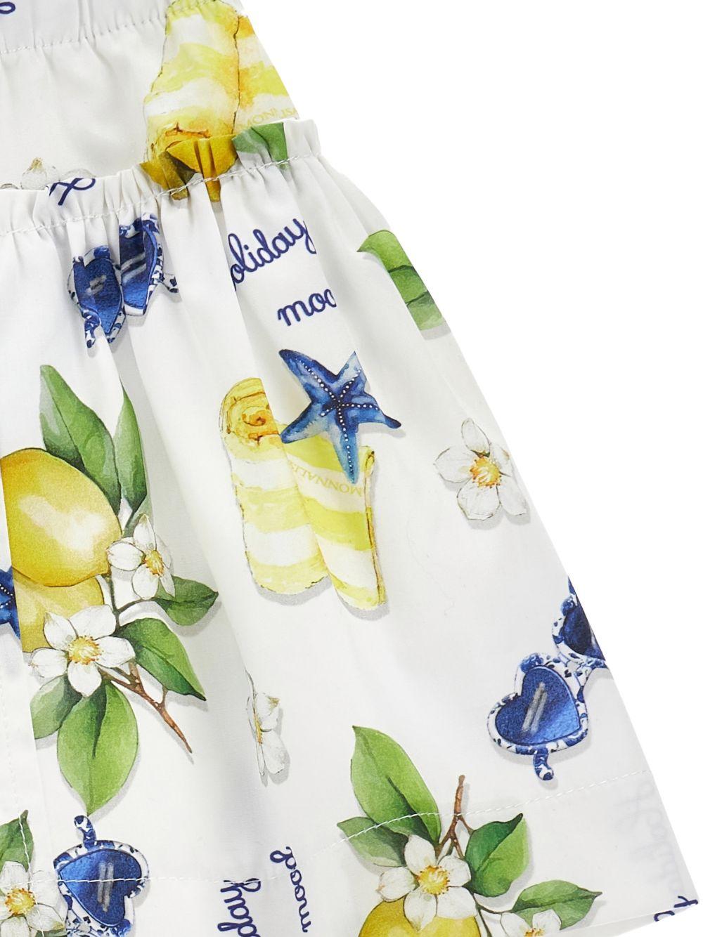 Shorts per bambina Monnalisa Holiday Mood bianco con stampa 11G417 7624 0099 MONNALISA KIDS 