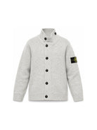 Cardigan per bambino Stone Island Junior grigio a collo alto con bottoni L2S165100003S00M1 V0M64 STONE ISLAND KIDS 