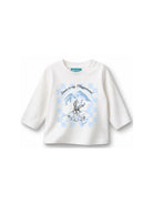 T-shirt per neonati Kenzo Kids bianca con stampa grafica K62131 117 KENZO KIDS 