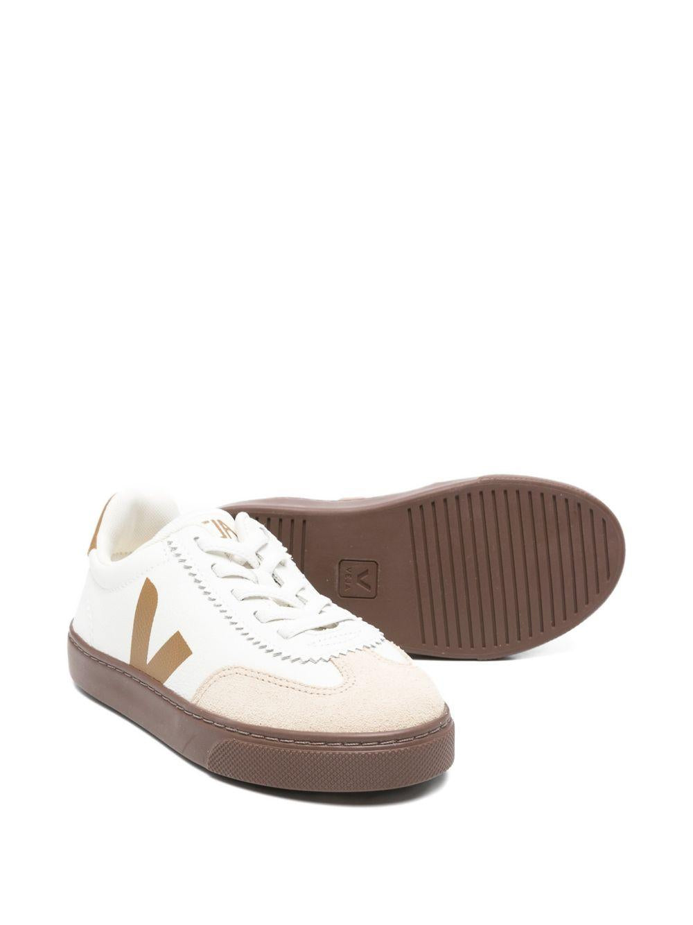 Sneakers per bambini VEJA Kids small Volley bianche con inserti a contrasto SY2021566 WHITE TENT BARK VEJA KIDS 