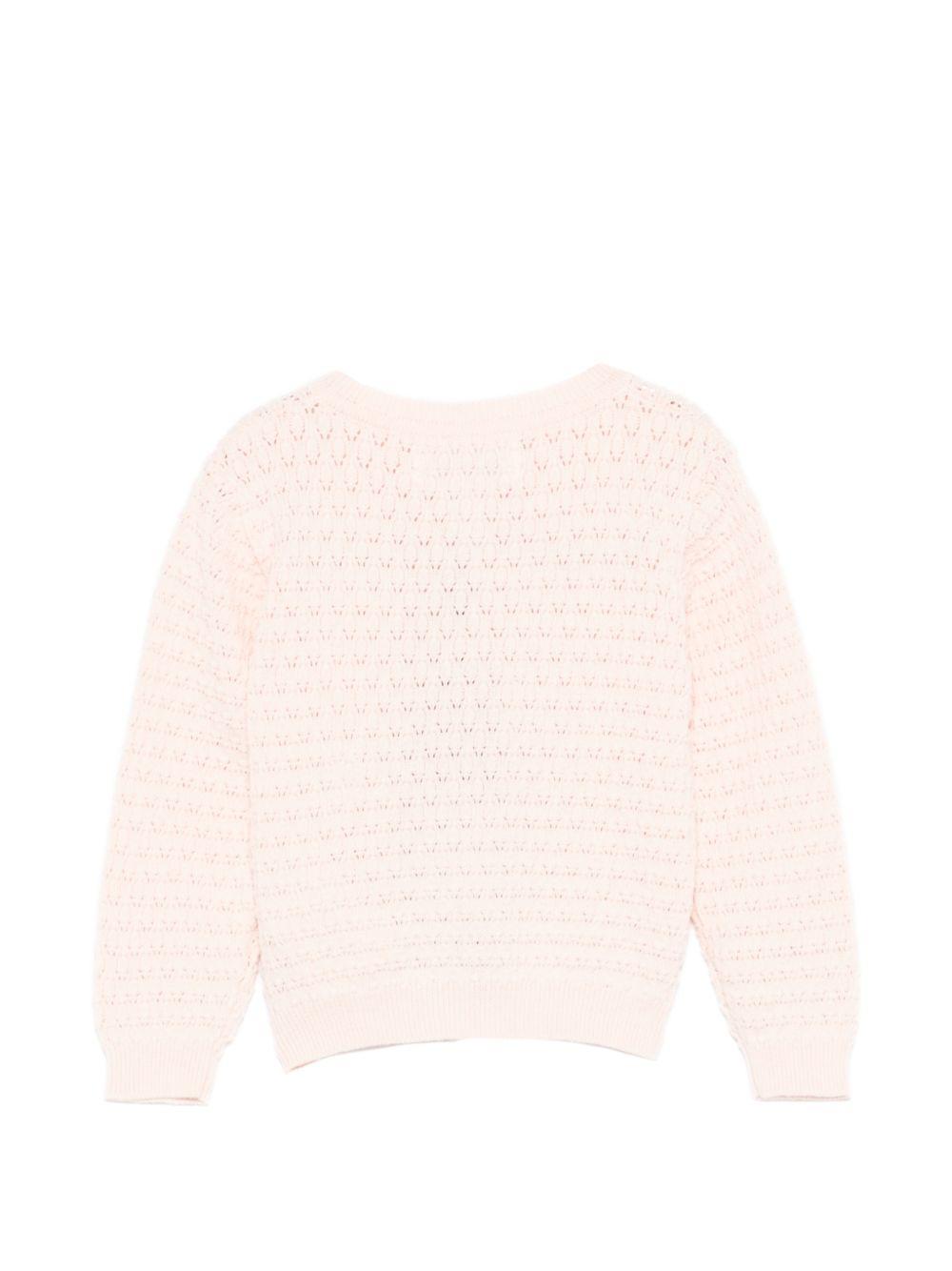 Cardigan Gole per neonata Molo rosa con texture traforata 4S26K305 5647 MOLO 
