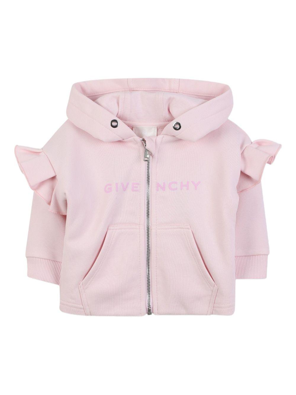 Felpa per neonata Givenchy Kids rosa con dettaglio logo H30898 44Z GIVENCHY KIDS 
