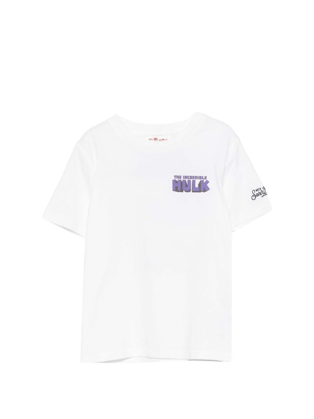 T-shirt per bambino MC2 Saint Barth Kids bianca con stampa Hulk PRL0001 03768L MC2 ST. BARTH KIDS 