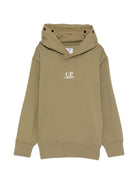 Felpa per bambino C.P. Company Kids verde con logo sul davanti CMF01BLCA69 30915 C.P.COMPANY KIDS 