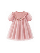 Abito per bambina Monnalisa Kids rosa con inserti in tulle 17H901 T9945 0063 MONNALISA KIDS 